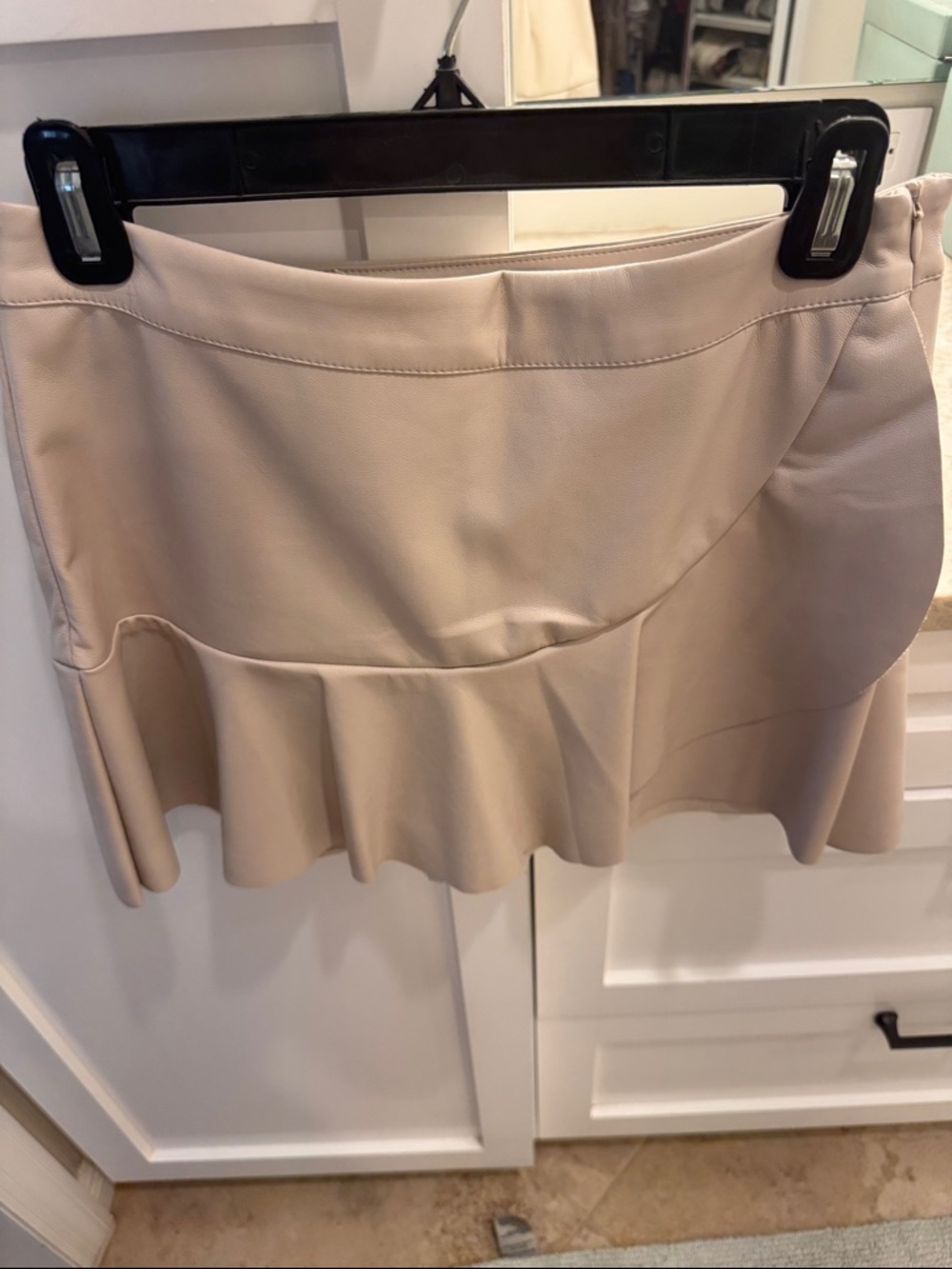 American Threads Light Beige Mini Skort with Ruffle Hem